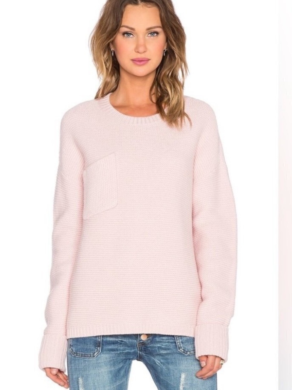Free People OTS Chunky Knit Sweater Grey XS neutral minimalist cottage coastal